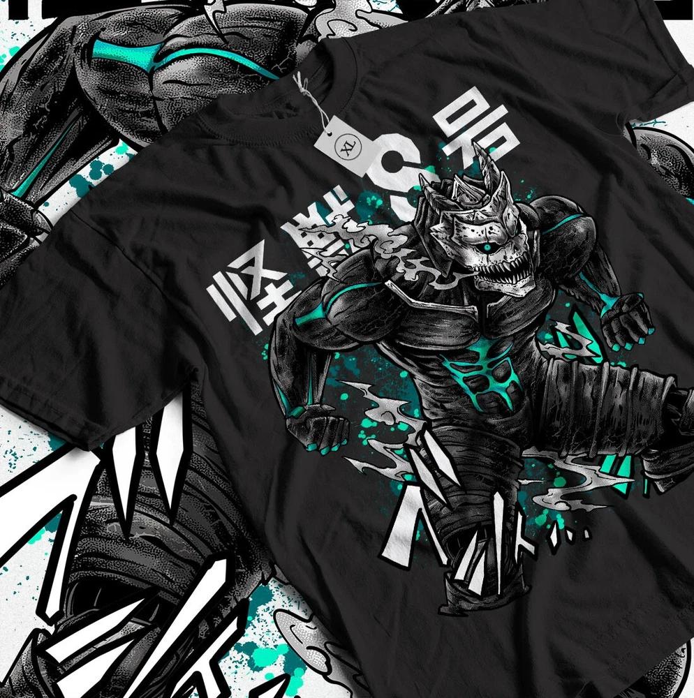 Anime Kaiju No 8 Kafka Hibino Kaiju Form Graphic Black Tshirt All Size S