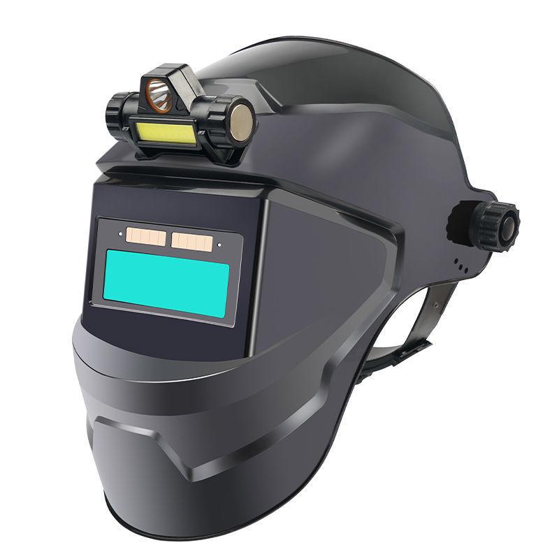 Auto-Darkening Welding Helmet: Lightweight, Head-Mounted Protective Mask for Argon Arc Welding with Worker Goggles.