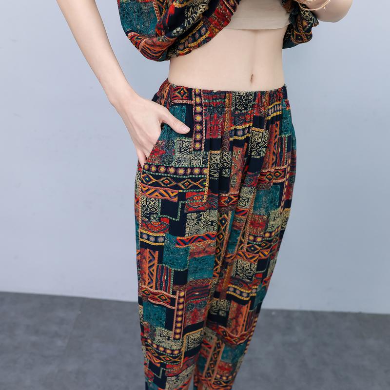 Plus Size Two Piece Sets Female Loose Elegant Pants and Blouse Set