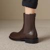 Krazing Pot Microfiber Autumn Winter Shoes Low Heels Size 43 Chelsea Boots Back Solid Color Preppy Style Ankle Boots