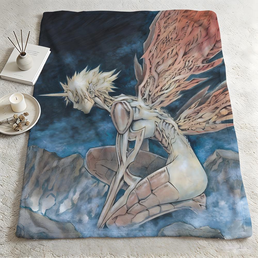 Anime CClaymoree Throw Warm Soft Flannel Blanket Multiuse for Sofa Bed Camping Travel Nap