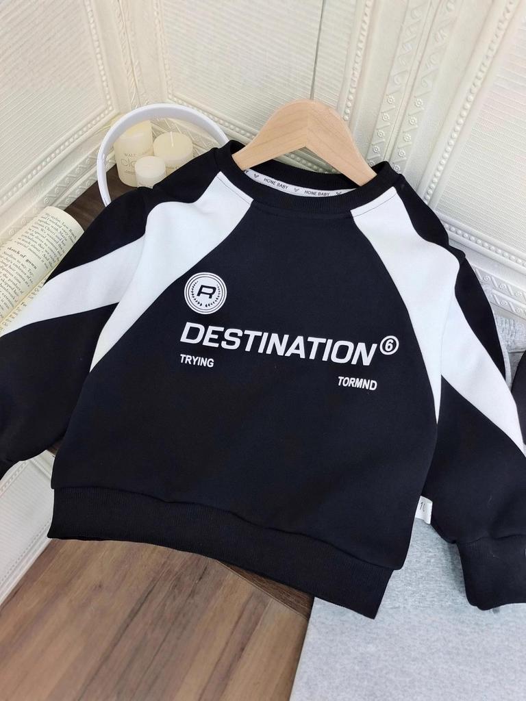 Boys' Trendy Korean Style Raglan Color Block Sweatshirt A-04