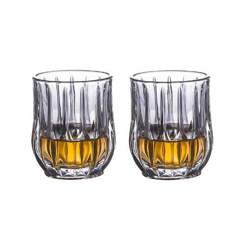 

2pcs Sets Luxury Wine Glasses Creative Carved Whiskey Glass Party Exquisite Transparent Glass Cup Water Bottle Bar Accessories 2pcs
