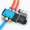 Luft-Magnetventil 5/2 Wege 2 Positionen Gas Pneumatisch Elektrisch Magnetisches Ventil 12V 24V 220V Spulenspannung 4mm 6mm 8mm Schlauch 4V110-06