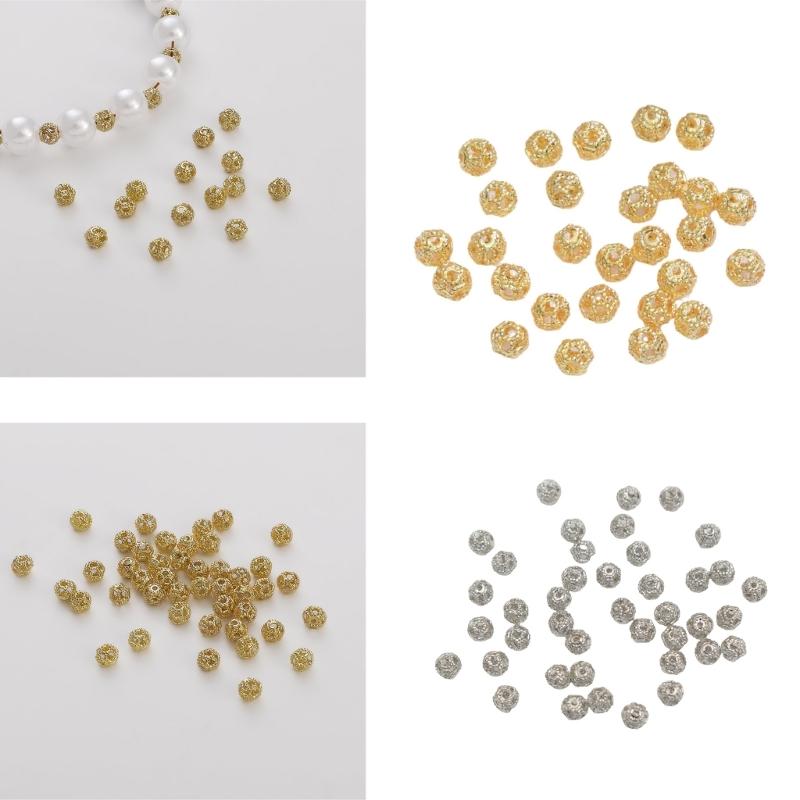 Round Spacer Beads for Jewelry Making Gold Silver Color Copper Beads Separators
