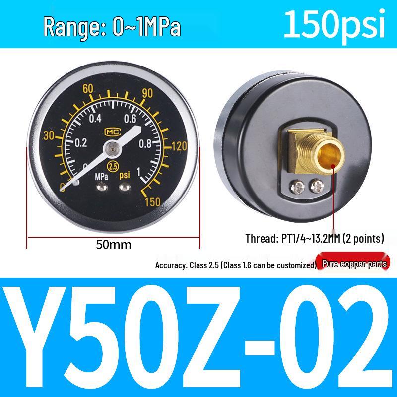 Axial Air Pressure Gauge with Edge Y40/Y50 PSI Radial Regulator