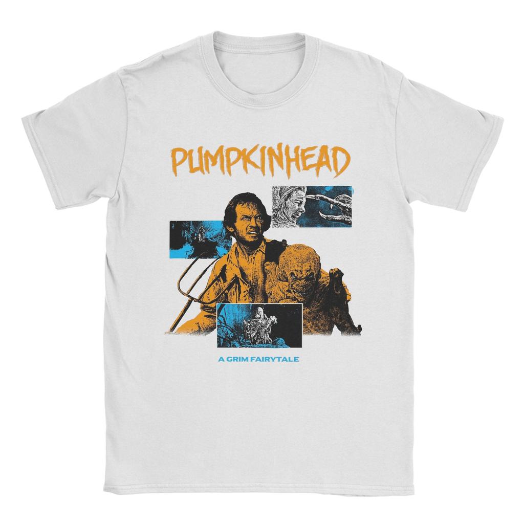 Pumpkinhead T Shirts for Men Pure Cotton Vintage TShirts Round Neck Tee Shirt Short Sleeve Tops Original