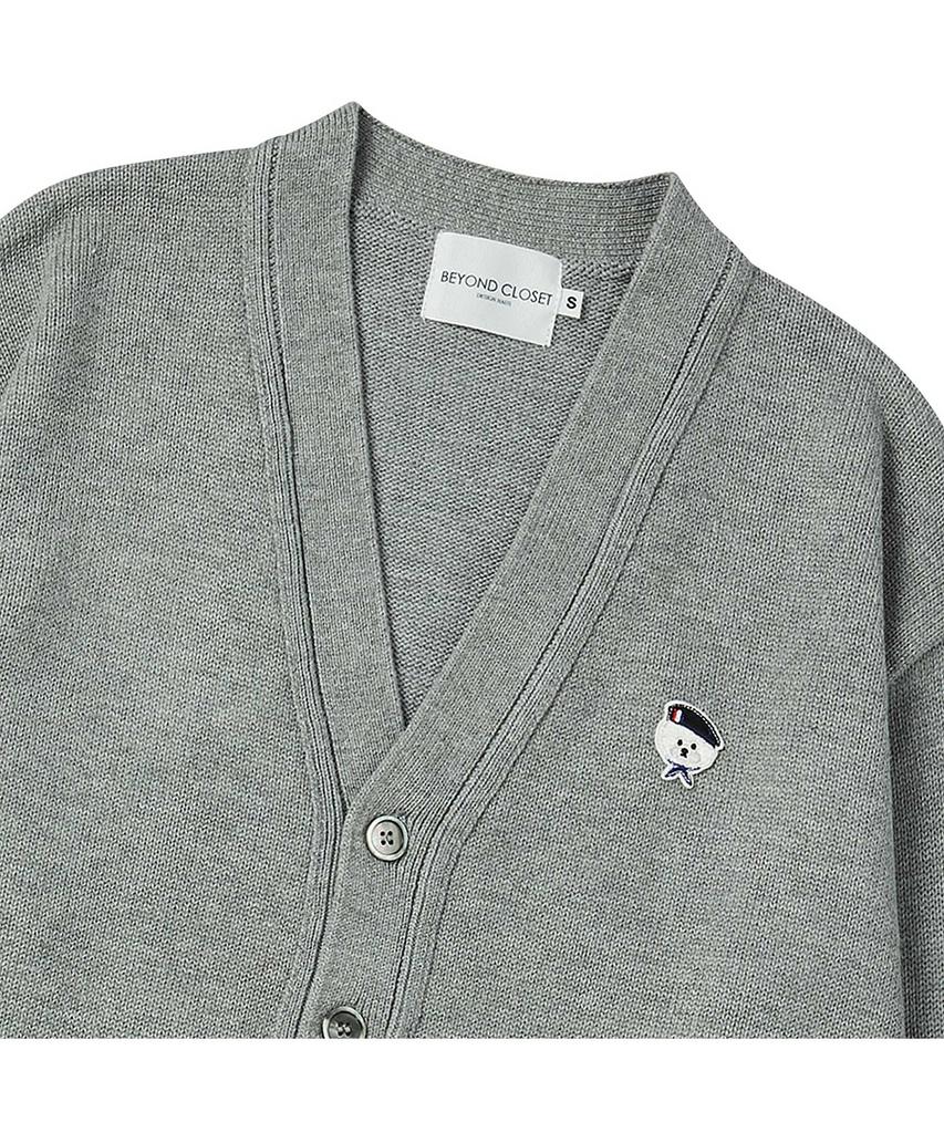 Beyond Closet Ilp Cashmere Classic Logo Cardigan Gray