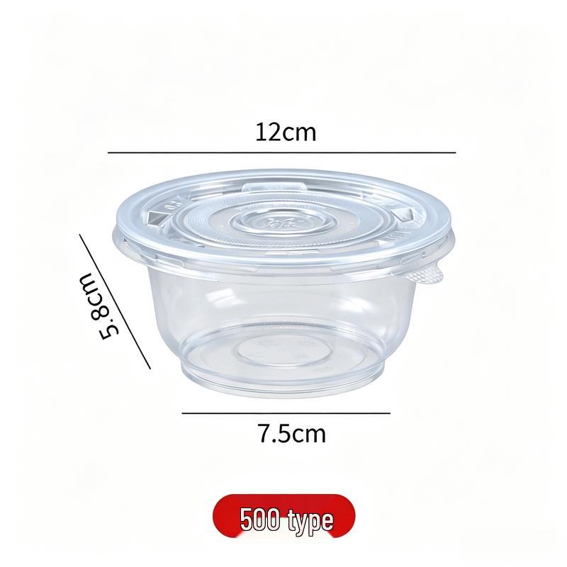 Chuzhou 380ml Thickened Disposable Rectangular Meal Prep Containers with Lids, 50-Pack