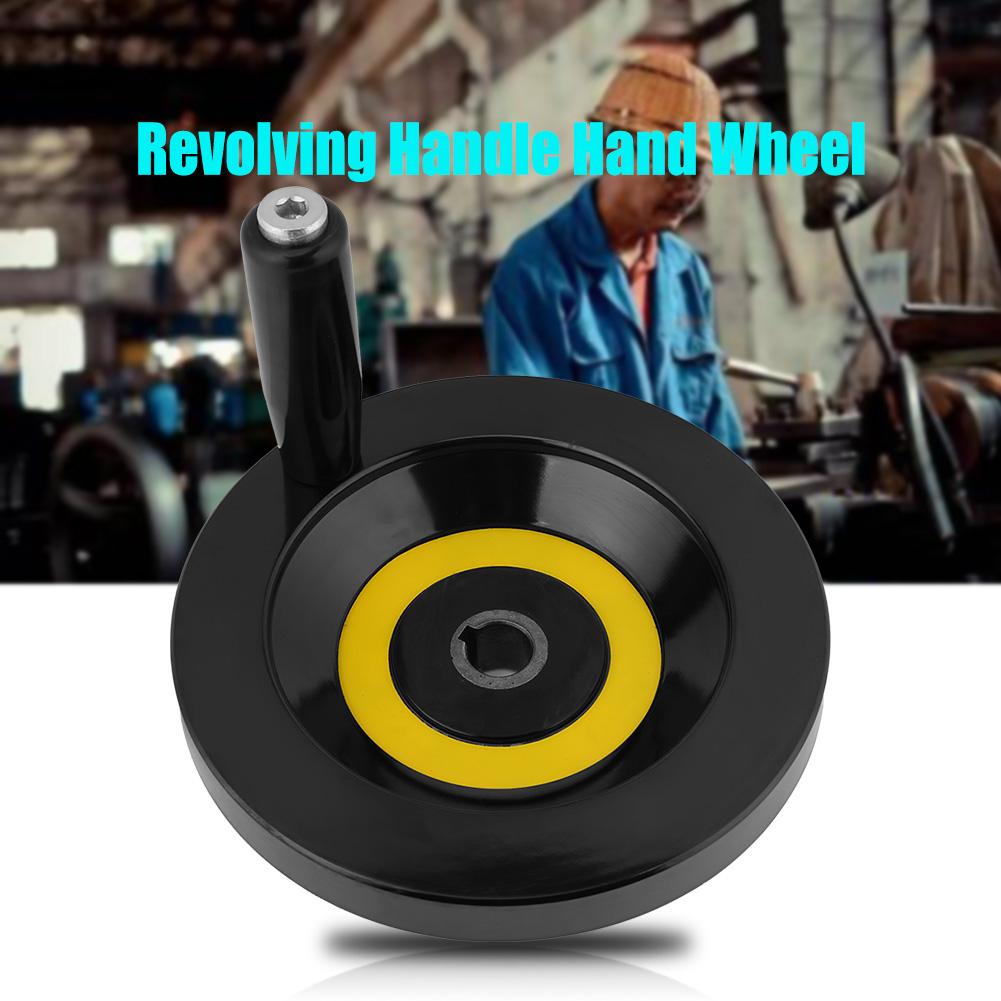 1 Stück Schwarzes Drehbank Fräsmaschine Hinteres Wellenhandrad mit Drehgriff(16 x 160mm)