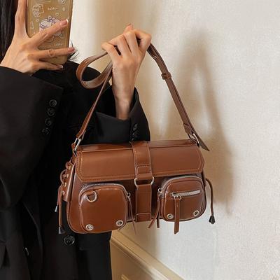 Cool Texture Hot Girl Armpit Bag Baguette Bag Female Niche Design Motorcycle Bag Shoulder Bag Crossbody Bag