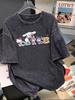Trendy Retro Distressed Cotton Short-Sleeve T-Shirt