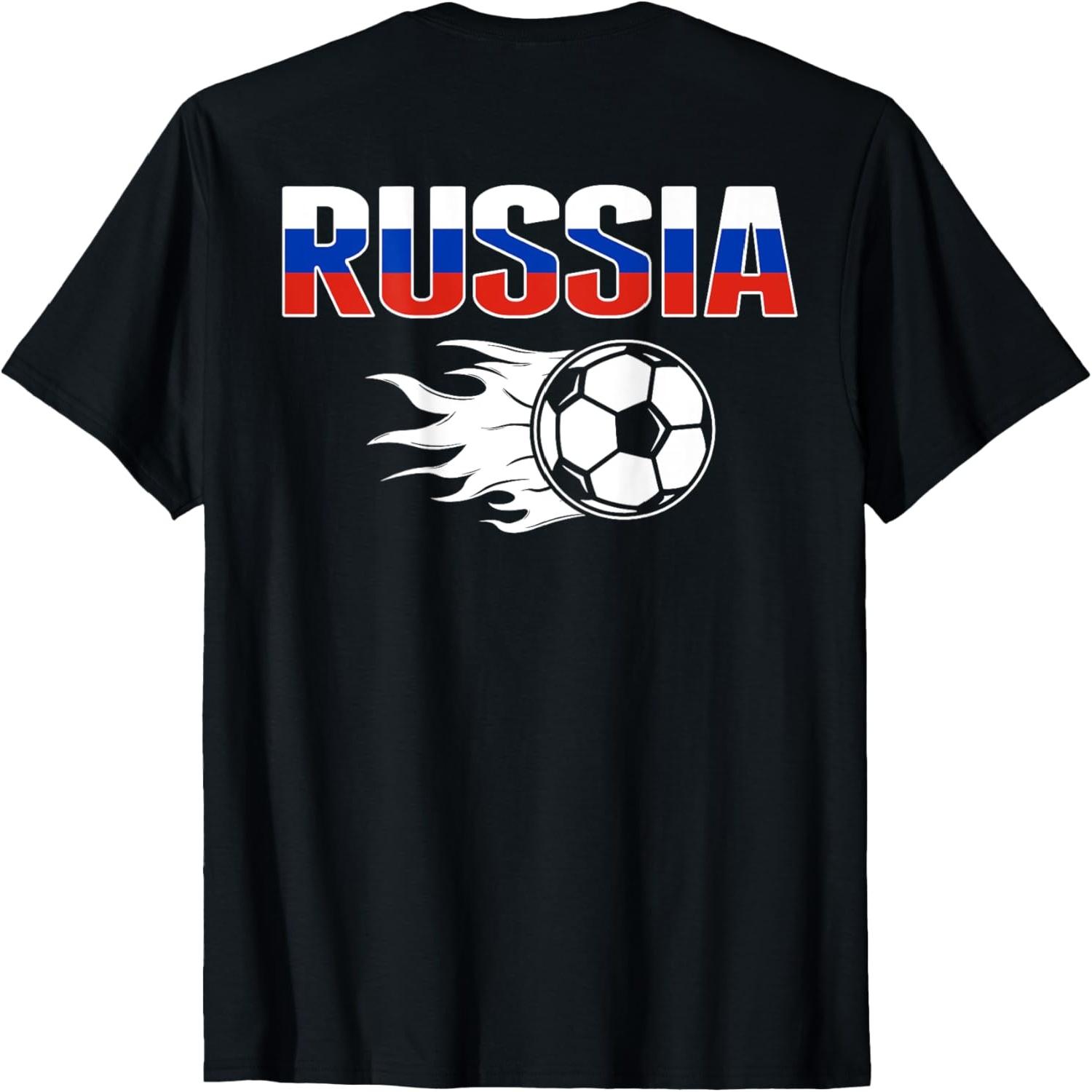 Proud Russia Soccer Fans Jersey Russian Flag Football Lovers T-Shirt(1) S