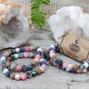 Couple Bracelets, Rainbow Gemstone Beaded Set of 2