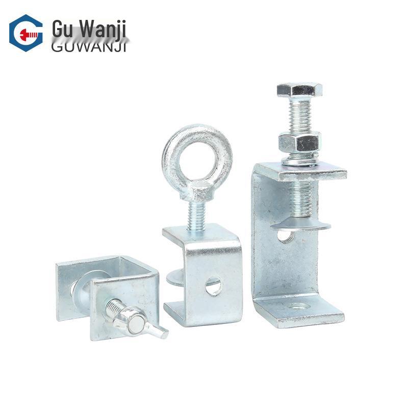 Galvanized 304 Steel U-Shaped C-Clamp with Hand-Tightened Eye for Pipe Fixing