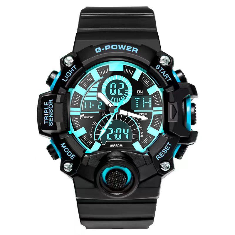 Top Brand New Dual Electronic Watch Fashion Sports Multifunctional Electronic Watch Couple Popular Men's Waterproof Luminous Wristwatch