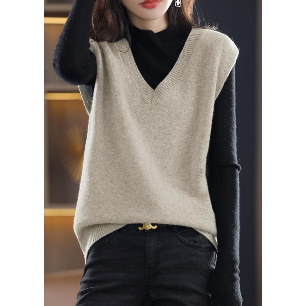 SeiunAn Knit Perfect for and This Solid Color Top with Sleeveless Design Is Stylish and Loose Perfect for or This Gilet Is Perfect for Office or