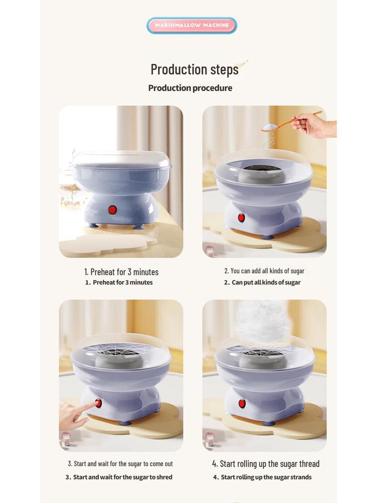 Elektrische Mini-Zuckerwattemaschine - Vollautomatisch und stilvoll für den Heimgebrauch