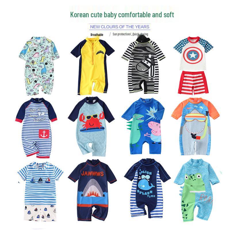 

Boys Cute Printed One-Piece Quick-Dry Swimsuit 7T (Height 108-115cm)