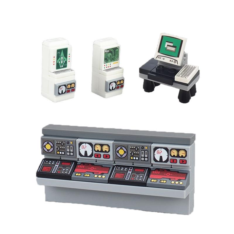 Accesorii Imprimate Oras Blocuri de Constructie Controller Calculator Monitor Tastatura Tablou de Bord Telefon Mobil Radio Mini Caramizi Jucarii pentru Copii
