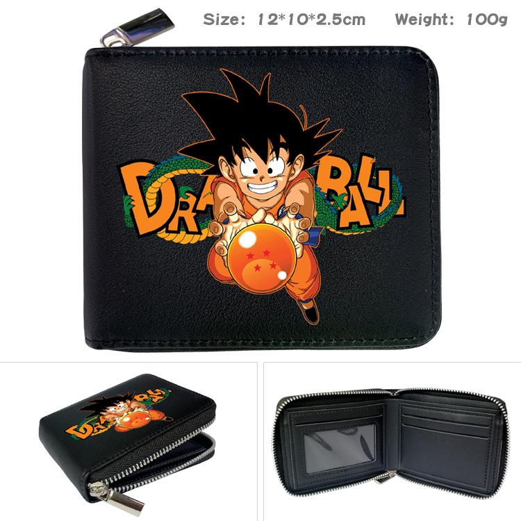 Dragon Ball Z Reißverschluss-Geldbörse Anime-Druck Kurz PU Karten-Münzbeutel Tragbar für Studenten Männer Frauen Goku Vegeta 1 Stück