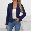 Womens Slim Fit Solid Color Blazer Jacket Short Length 2026 Office Chic Formal Outerwear