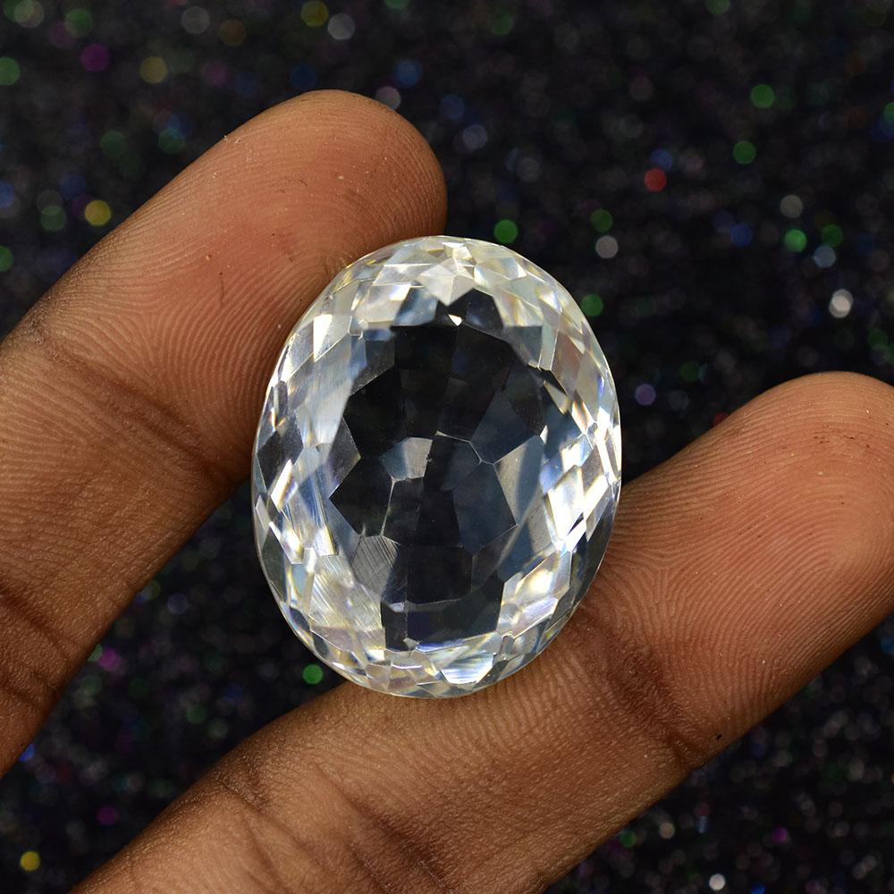 Naturalny Biały Szafir Owalny Szlif 69,7 Karata Bez wad Luźny Kamień Szlachetny Ze Sri Lanki