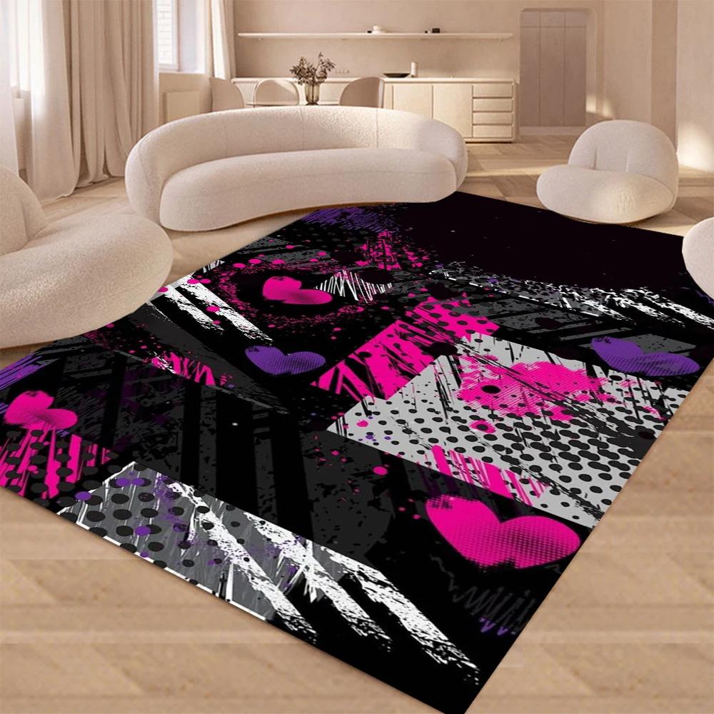 Neon Light Painting Carpet Rug for Home Living Room Bedroom Sofa Doormat Decor,kids Game Area Rug Floor Mat Gift