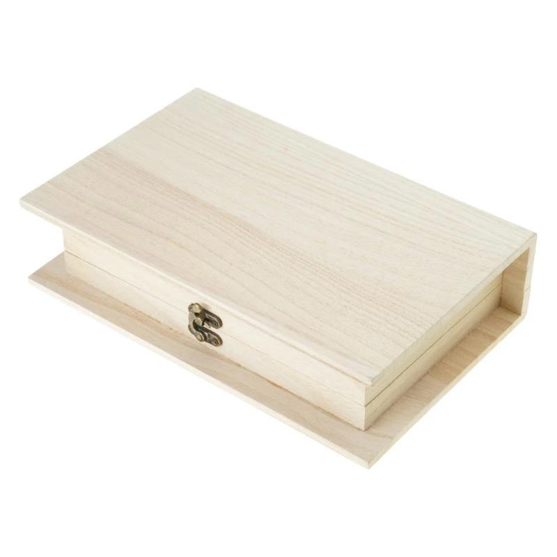 Wooden Hinged Lockable Box Jewellery Storage for Case Crfats Sundries