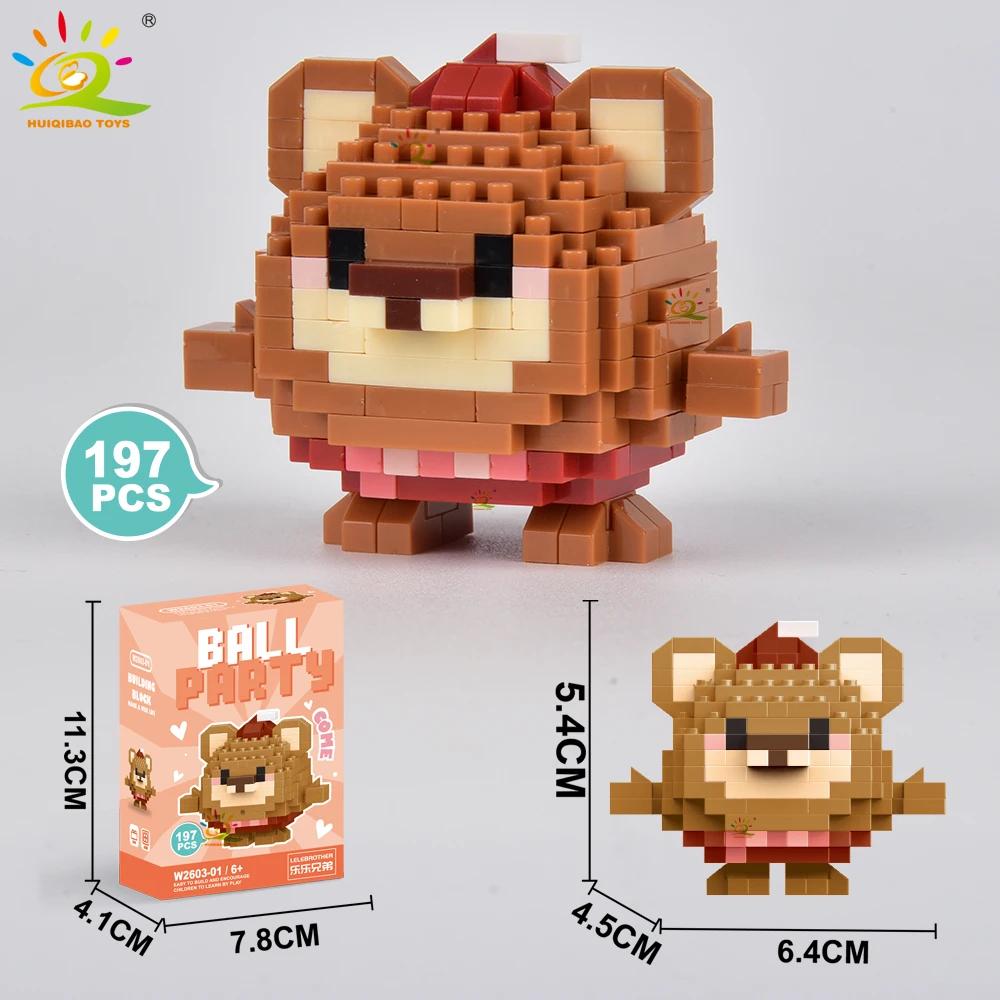 HUIQIBAO MOC Tier Mikro-Baustein Mini Niedlich 3D Diamant Modellstein DIY Stadtbau Spielzeug für Kinder Schreibtischdekoration