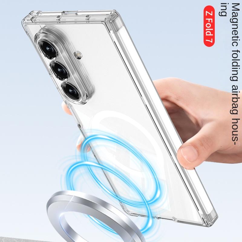 For Samsung Galaxy Z Fold 7 Case Soft Transparent Airbag Shockproof Magnetic Wireless Charging Protective Back Cover For Z Fold7