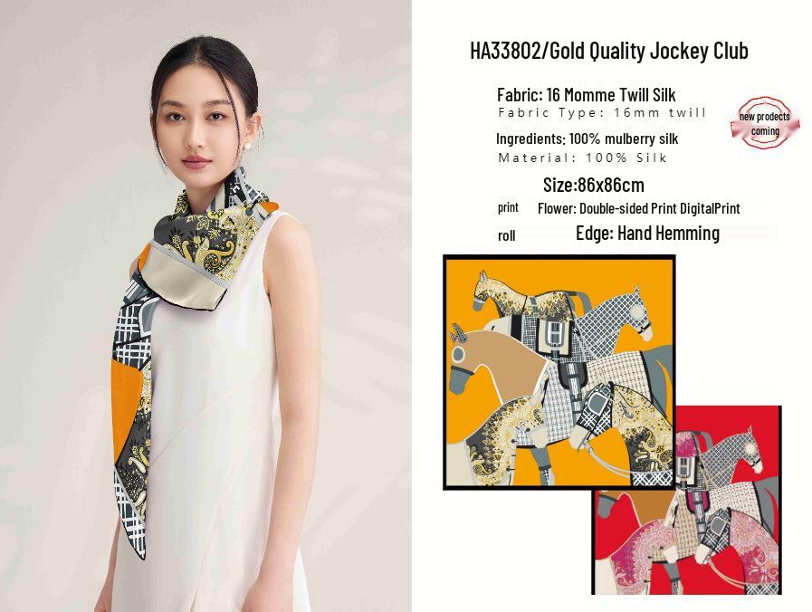 Versatile Double-Sided 100% Mulberry Silk Scarf, 16 Momme Twill, Luxury Style for Autumn/Winter