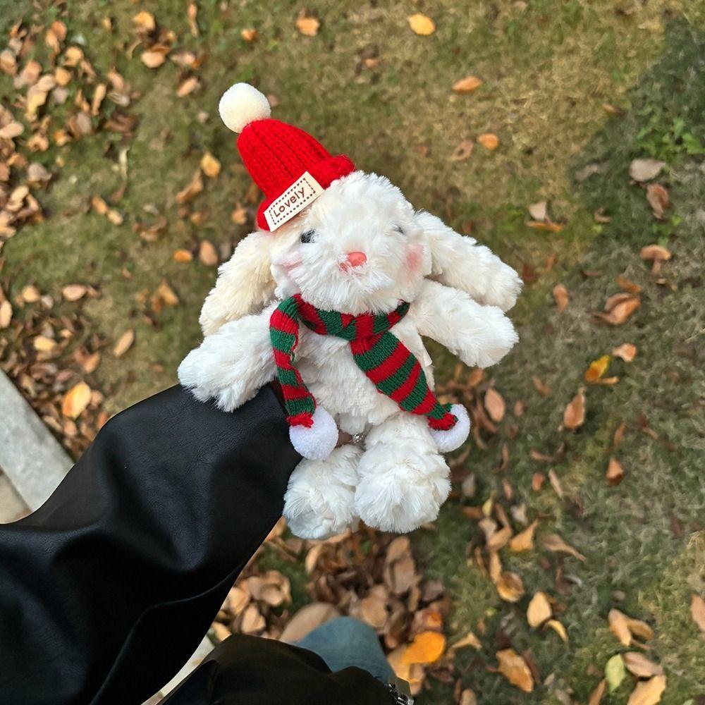 Cartoon Cartoon Plush Keychain Soft Plush Doll Key Ring Cute Christmas Rabbit Pendant  Girls