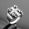 Vintage 316L Stainless Steel Iron Cross Skull Ring Men's Punk Party Biker Rings Jewelry Gift