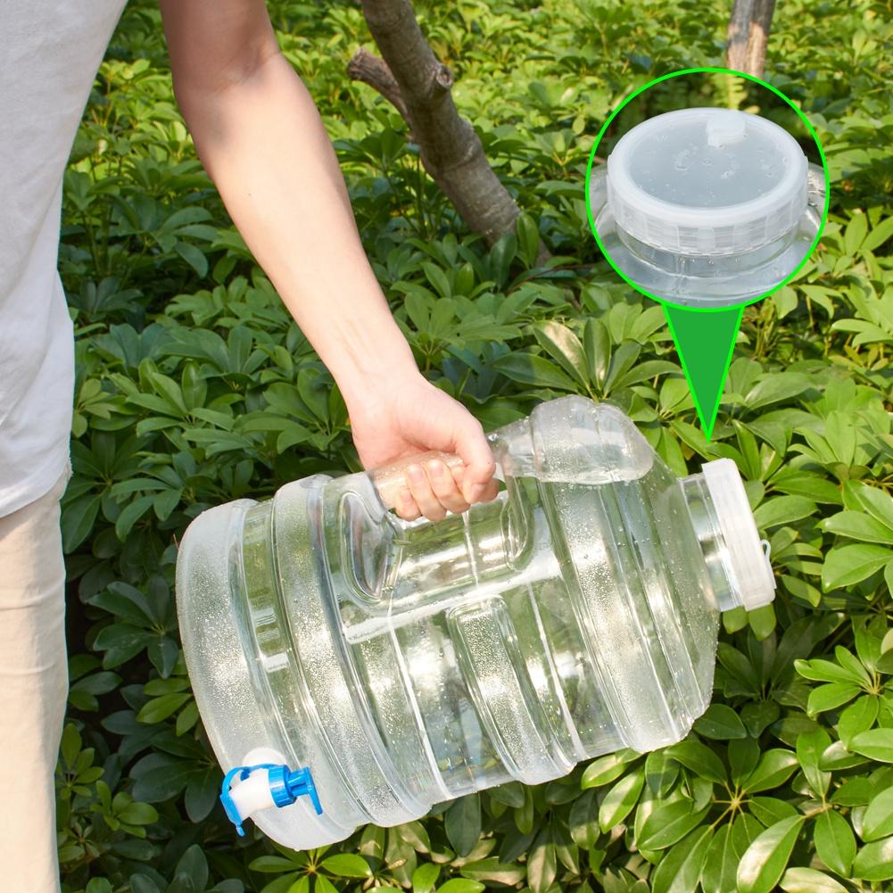 15L Liter Lebensmittelqualität PC Wasserbehälter Auto Camping Kanister mit Wasserhahn Tragbarer Griff Lagerung Wasser Flüssigkeitsflasche