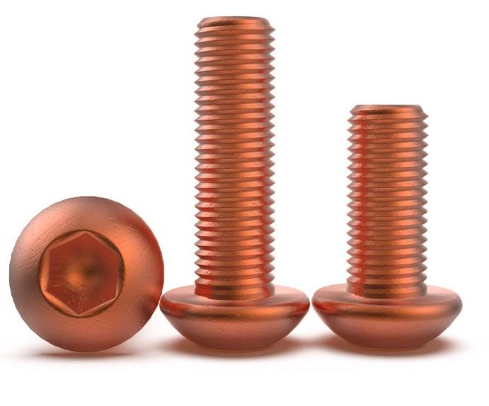 Tornillos de Cabeza Botón de Cobre Puro Métricos M3 M4 M5 M6 M8 X 4 5 6 8 10-50mm Conducción Eléctrica