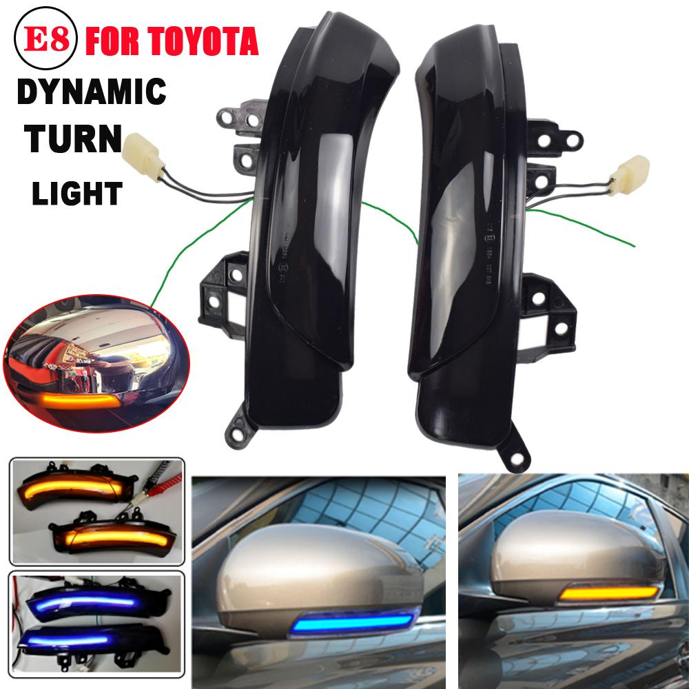 Left & Right Dynamic Led Side Wing Mirrors Turn Signal Light Indicator Lamp for Toyota iQ Camry Prius Prius+ Crown Mark X Avalon