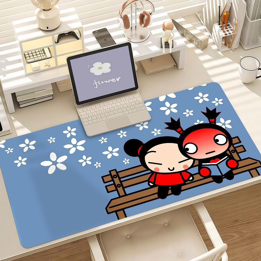 Cartoon PPuccaS Mouse Pad Anti Slip Rubber Edge Locked Thickened Laptop Gaming Desk Mat