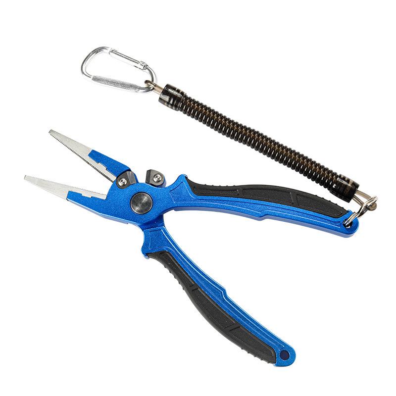 Stainless Steel Long Handle Fishing Pliers with Non-Slip Grip and Line Cutter