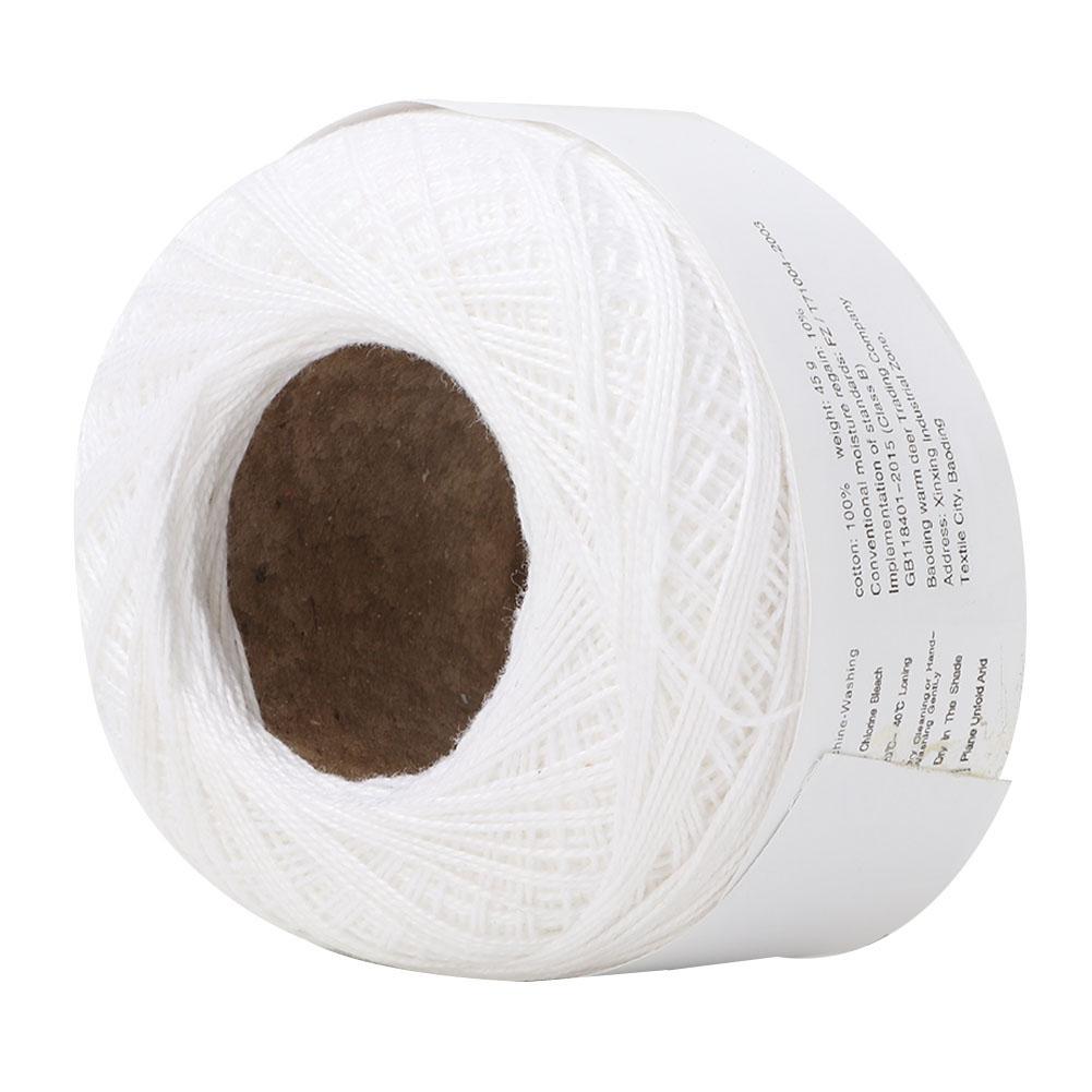 Lace Line Cotton Hand Crocheted   Silk Light Thin Line (6602 Rice White)