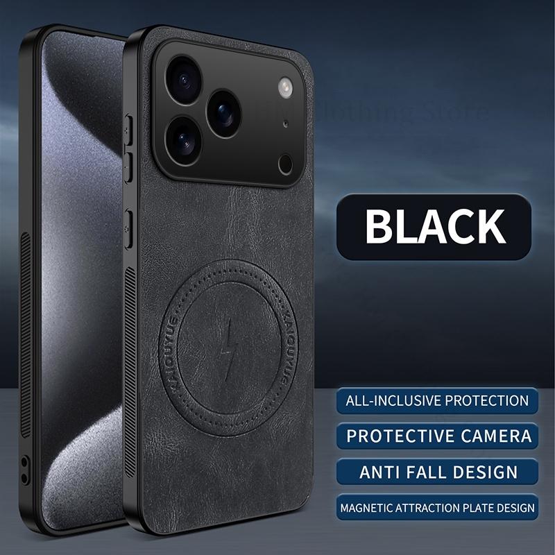 Skin Feel Leather Soft Silicone Phone Case For iPhone 17 Pro Max For Magsafe Wireless Charging Shockproof Cover For Apple 17 Air