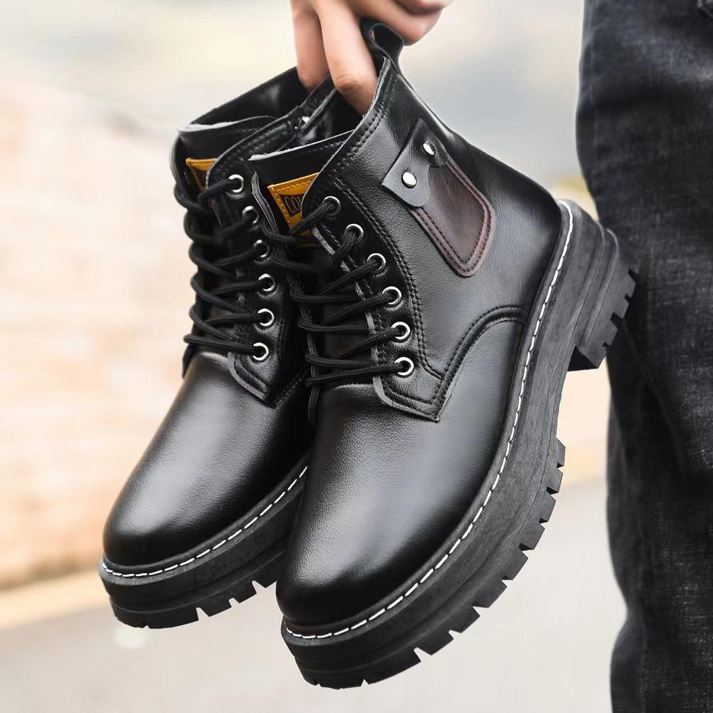 

Cotton shoes men s winter foreign trade Martin boots high-top men s cotton boots British tooling boots outdoor leather boots 44