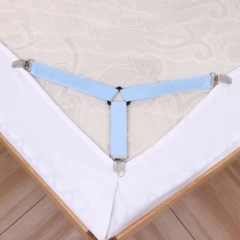 4pcs /Set Adjustable Sheet Suspenders Mattress Gripper Clips Triangle Bed Sheet Holders Fitted Sheet Clip For Bed Mattress Cover