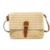 Vintage Small Mailman Messenger Bag Commuter Straw Bag Daily Versatile Woven Bag Summer Beach Bag Women'S Vacation
