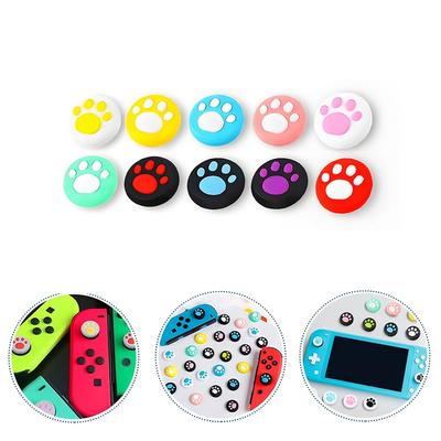 TUDOUZZZ Switch Stick-Abdeckungen und Knopfset mit Rocker-Joystick-Schutz-Daumen-Griffe Hilfen Katzenpfote Einfache Abdeckungen, 10-teilig [Kompatibel Switch/Switch
