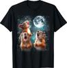 3 Squirrel Moon Howling Squirrel Head Funny T-Shirt
