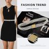 New Pearl Wide Waist Chain for Women Fashion Sweet Elastic Elastic Elastic Metal Rhinestone Inlaid Buckle Chain for Women