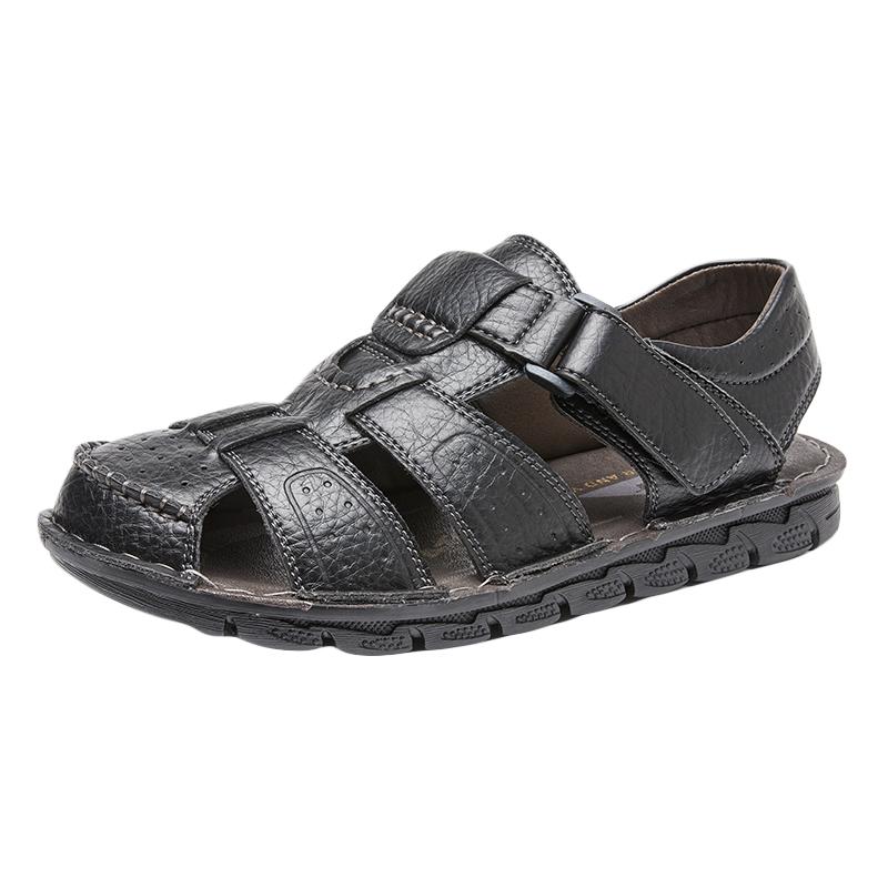 Fashion Fashion Mens Genuine Leather Summer Flats Non Slip Outdoor Male Sandals Water Walking Hiking Trekking Shoes Casual Beach Shoes
