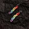 Harajuku Style Rainbow Acrylic Chain Earrings – Colorful Candy Ear Clips for Women