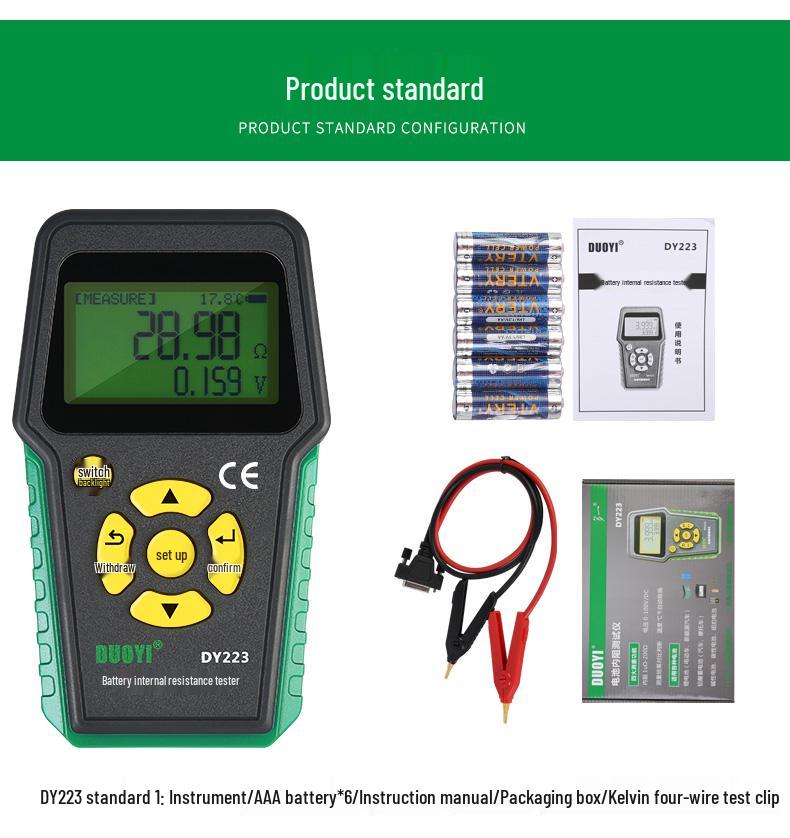 Duo Yi Battery Life & Internal Resistance Tester for Lead-Acid and 18650 Lithium Batteries
